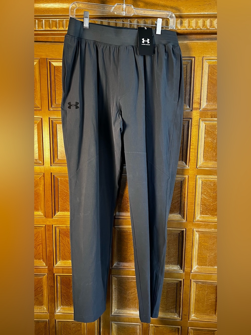 Under Armour Men’s UA Stretch Woven Pants Large Gray Performance Athletic 136621